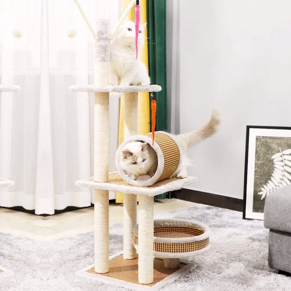 8 Pcs Pet Cat Interactive Toy Feather Wand Rod Kitty Bell Play Funny Teaser Set